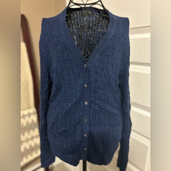 Brooks Brothers Silk Cashmere Navy Blue Knit Cardigan - Picture 6 of 7